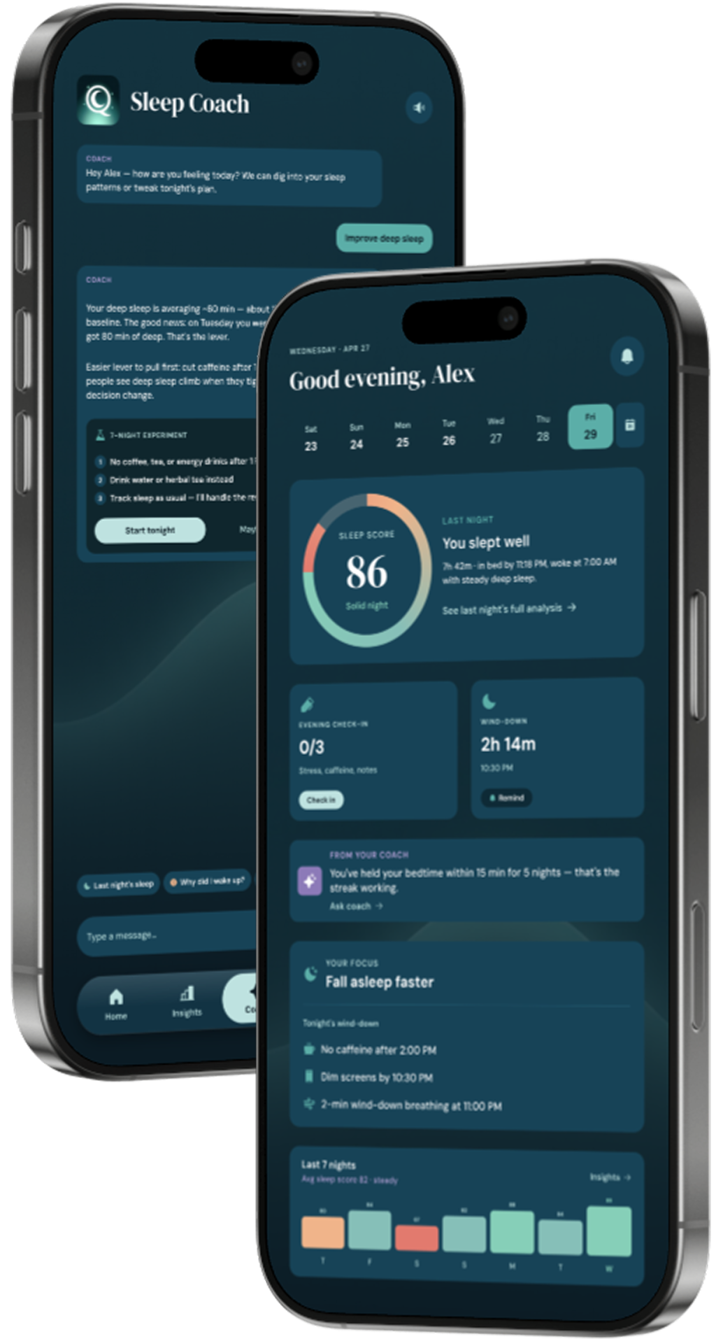 SleepQ app on iPhone showing tonight's experiment